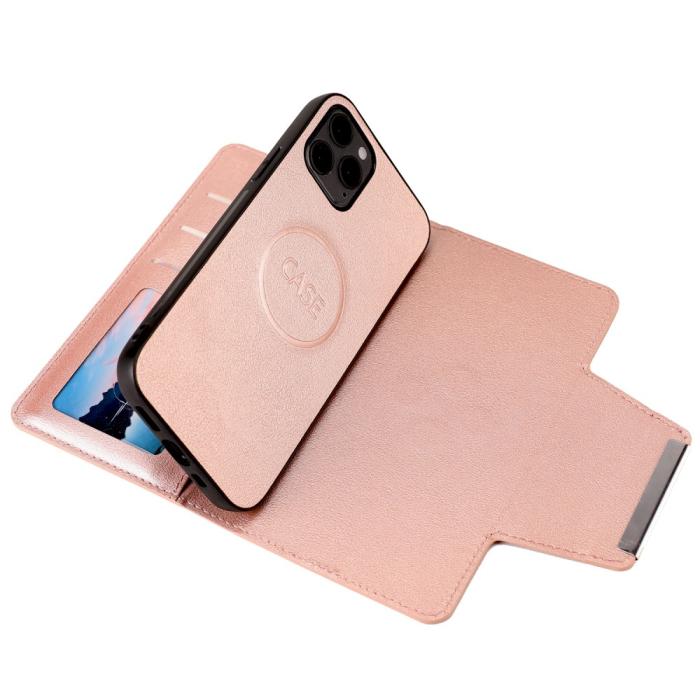 Bild 4,  iPhone 12 / 12 Pro - 2in1 Magnet Fodral - Roséguld - Teknikhallen.se