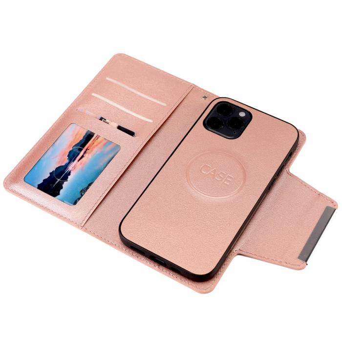 Bild 5,  iPhone 12 / 12 Pro - 2in1 Magnet Fodral - Roséguld - Teknikhallen.se