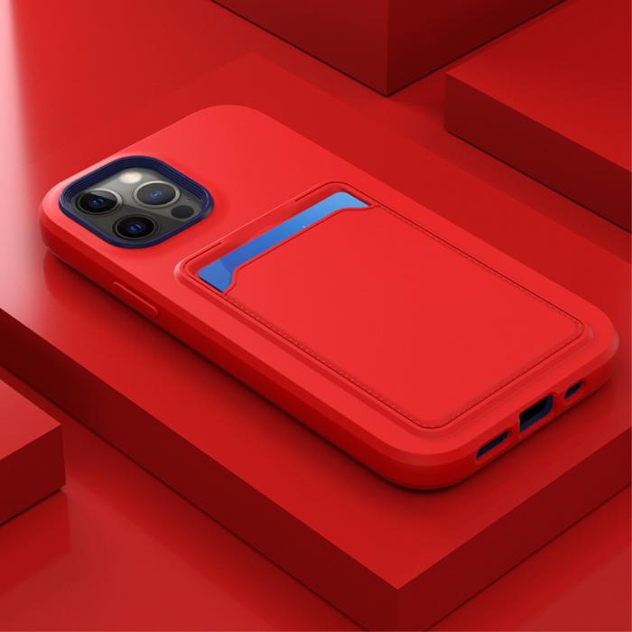Bild 3,  iPhone 13 - Hybrid Skal Med Kortfack - Röd/Blå - Teknikhallen.se