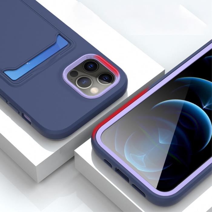 Bild 4,  iPhone 13 - Hybrid Skal Med Kortfack - Röd/Blå - Teknikhallen.se