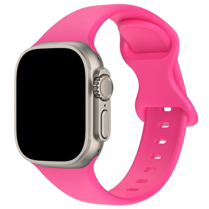 Bild 2, ColorPop Silikon Armband Butterfly Apple Watch 42/41/40/38 mm (M/L) Hot Pink - Teknikhallen.se