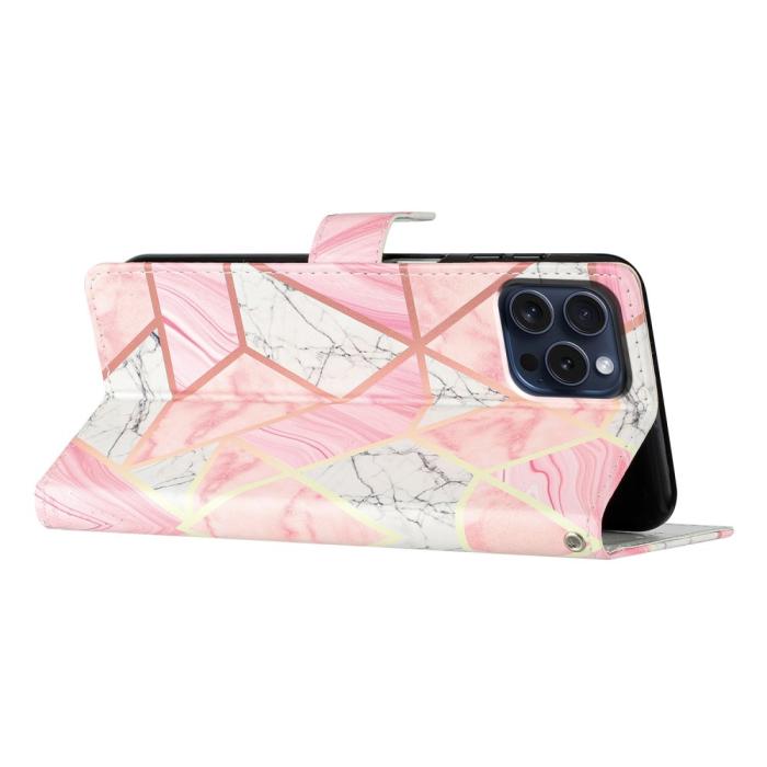 Bild 4,  iPhone 16 Pro Max Fodral Med Marmor Tryck Rosa - Teknikhallen.se