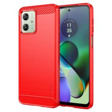 MOFI MOFI Motorola Moto G54 5G Skal Borstad St&aring;l Textur R&ouml;d - Teknikhallen.se