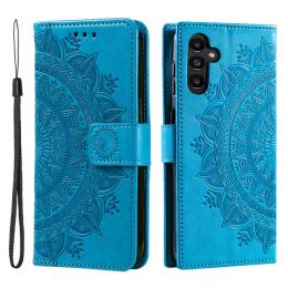  Samsung Galaxy A35 5G Fodral Mandala Läder Blå - Teknikhallen.se