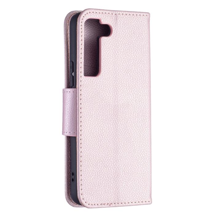 Bild 3,  Samsung Galaxy S22 Fodral Litchi Shark Roséguld - Teknikhallen.se