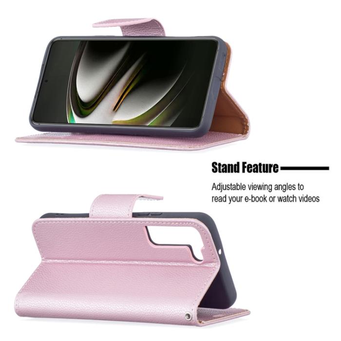 Bild 4,  Samsung Galaxy S22 Fodral Litchi Shark Roséguld - Teknikhallen.se