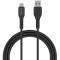 Smartline Smartline 2m 3A USB-C Nylon Laddningskabel Svart - Teknikhallen.se