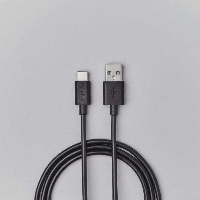 Bild 5, Smartline Smartline 1m 3A USB-C Laddningskabel Svart - Teknikhallen.se