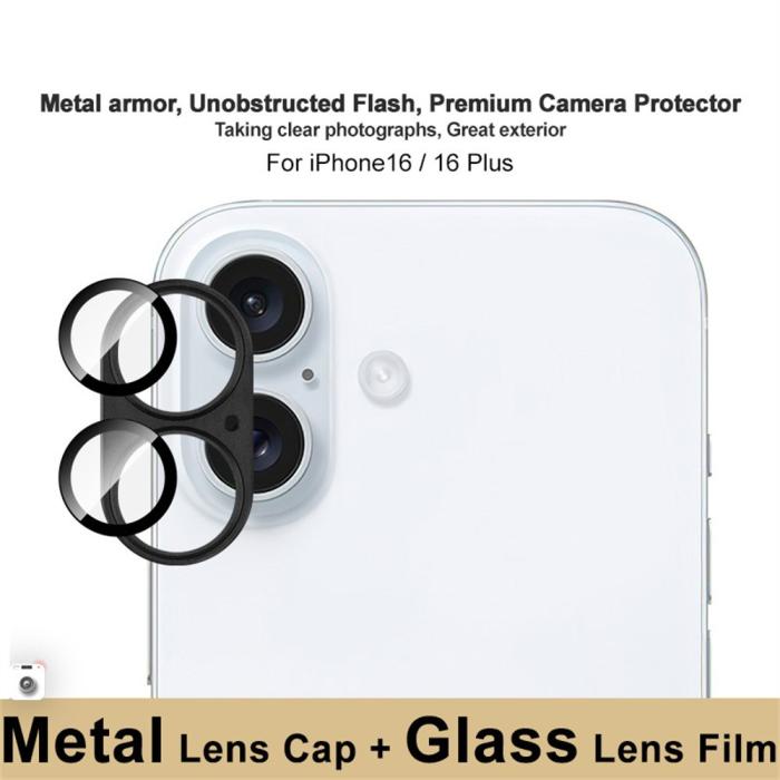 Bild 3, IMAK IMAK iPhone 16/16 Plus Linsskydd Svart - Teknikhallen.se