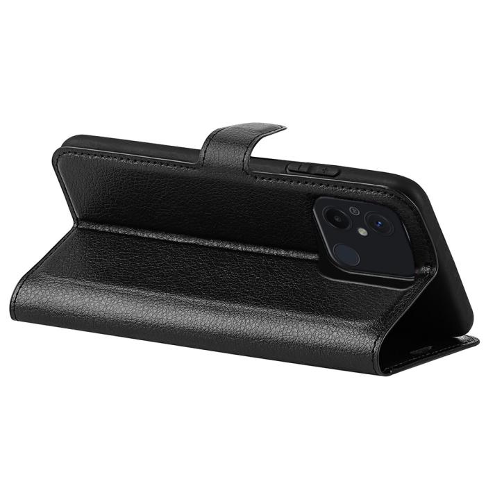Bild 4,  Xiaomi Redmi 12C 4G Fodral Litchi Läder Svart - Teknikhallen.se
