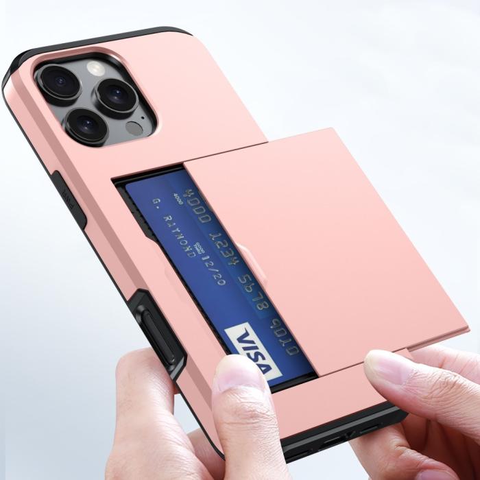 Bild 6,  iPhone 16 Pro Skal Med Kortfack Hybrid Roséguld - Teknikhallen.se