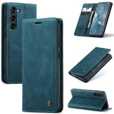 CASEME CASEME Galaxy S24 Fodral Flip Retro L&auml;der Bl&aring; - Teknikhallen.se