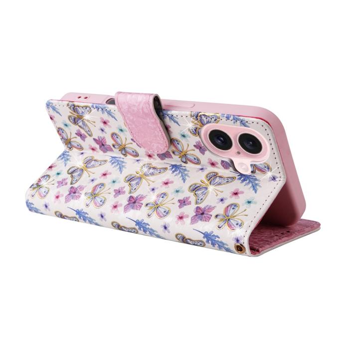 Bild 4,  iPhone 17 Fodral RFID Läder Fjärilar / Blommor - Teknikhallen.se