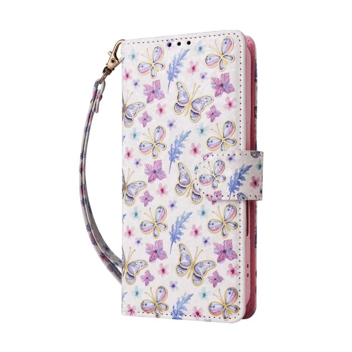 Bild 5,  iPhone 17 Fodral RFID Läder Fjärilar / Blommor - Teknikhallen.se
