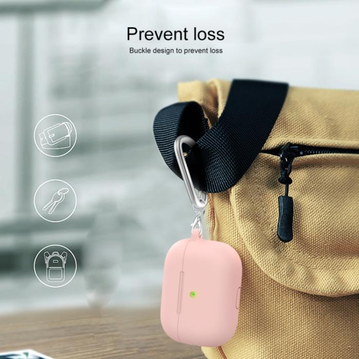 Bild 6,  AirPods 3 Skal Silikon Med Krok Ljus Rosa - Teknikhallen.se