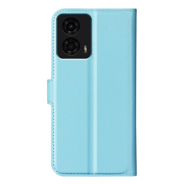 Bild 6,  Motorola Moto G04 4G/G24 4G Fodral Litchi Läder Ljus Blå - Teknikhallen.se