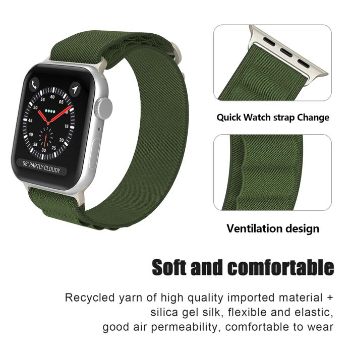 Bild 5, ColorPop Apple Watch 38/40/41/42 mm Armband Alpine Pro Loop Militär Grön - Teknikhallen.se