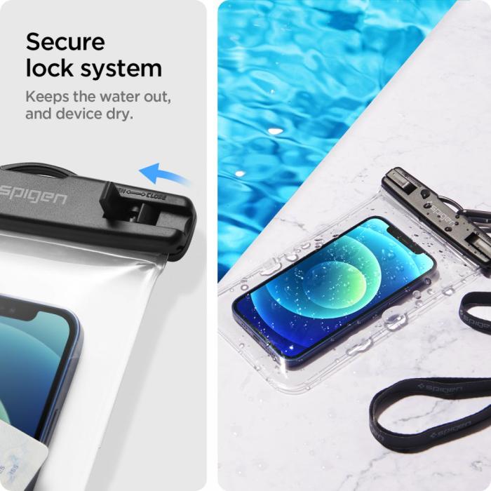 Bild 3, Spigen Spigen 2-PACK Universal Vattentät Påse / Mobilväska Transparent - Teknikhallen.se