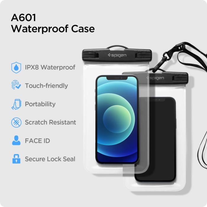 Bild 5, Spigen Spigen 2-PACK Universal Vattentät Påse / Mobilväska Transparent - Teknikhallen.se