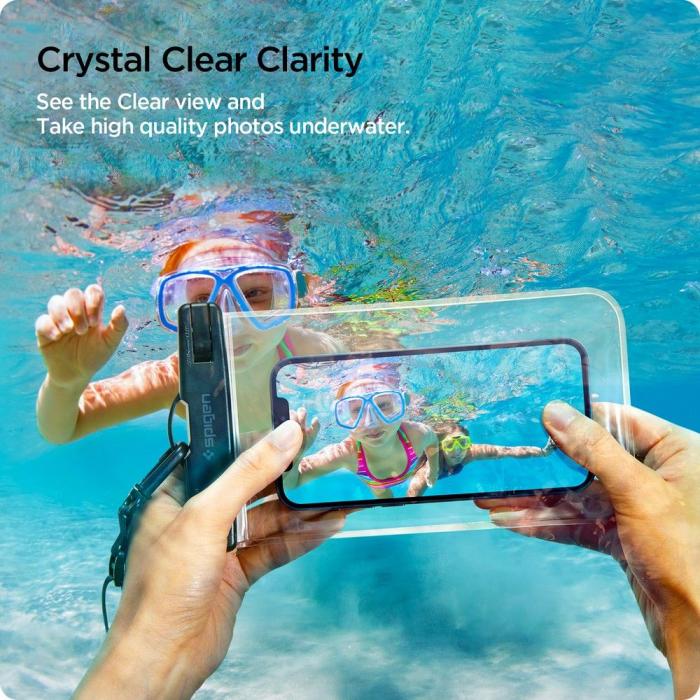 Bild 6, Spigen Spigen 2-PACK Universal Vattentät Påse / Mobilväska Transparent - Teknikhallen.se