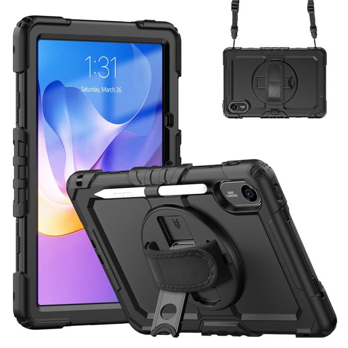 Bild 2,  Xiaomi Redmi Pad 2 Skal 360° Kickstand Med Strap Svart - Teknikhallen.se