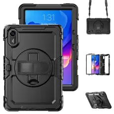  Xiaomi Redmi Pad 2 Skal 360&deg; Kickstand Med Strap Svart - Teknikhallen.se