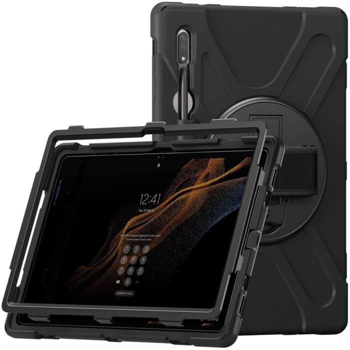 Bild 2,  Galaxy Tab S8 Ultra Skal X-Shape Shockproof Kickstand - Teknikhallen.se