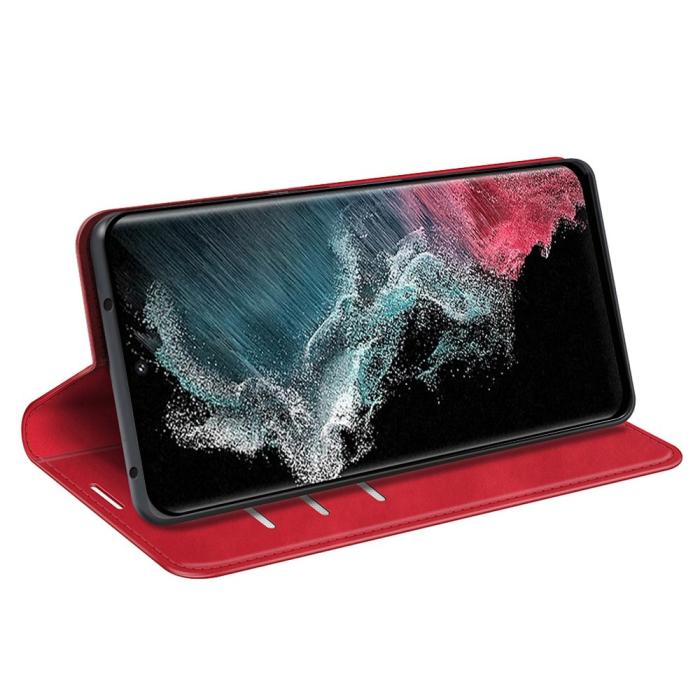 Bild 3,  Samsung Galaxy S23 Ultra Fodral Flip Skin Touch Röd - Teknikhallen.se