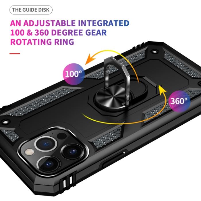 Bild 4,  iPhone 14 Pro Max Skal Shockproof Hybrid Ring Svart - Teknikhallen.se
