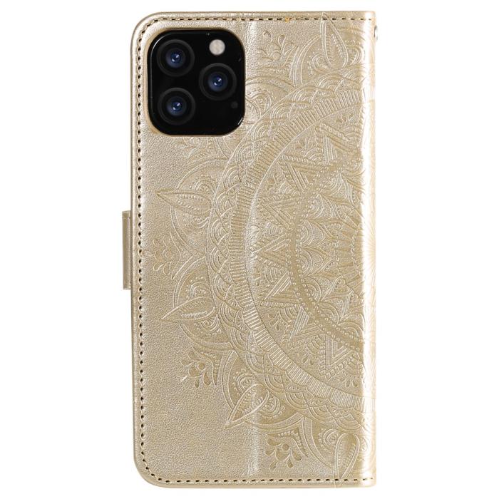 Bild 4,  iPhone 12 / 12 Pro - Mandala Fodral - Guld - Teknikhallen.se
