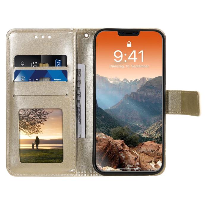 Bild 5,  iPhone 12 / 12 Pro - Mandala Fodral - Guld - Teknikhallen.se