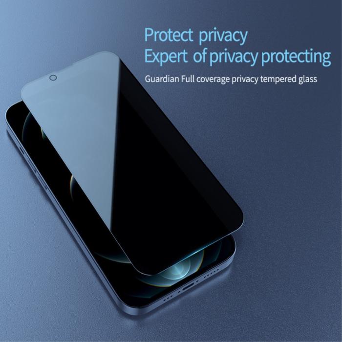 Bild 2, NILLKIN iPhone 14 / 13 / 13 Pro - NILLKIN Privacy Heltäckande Skärmskydd Härdat Glas - Teknikhallen.se