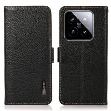 KHAZNEH KHAZNEH Xiaomi 14 Ultra Fodral RFID Litchi &Auml;kta L&auml;der Svart - Teknikhallen.se