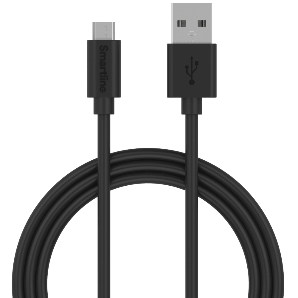 Smartline Smartline 2m Micro USB Laddningskabel Svart - Teknikhallen.se