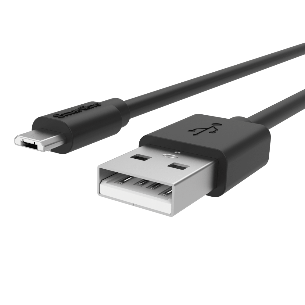 Smartline Smartline 2m Micro USB Laddningskabel Svart - Teknikhallen.se