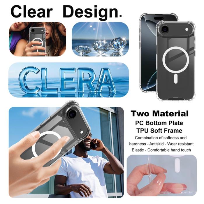Bild 6, IMAK IMAK iPhone Air Skal MagSafe Shockproof Transparent - Teknikhallen.se