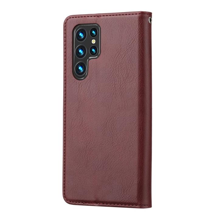 Bild 3,  Samsung Galaxy S22 Ultra Fodral Flip Frontficka Vinröd - Teknikhallen.se