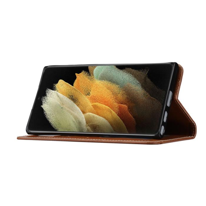 Bild 5,  Samsung Galaxy S22 Ultra Fodral Flip Frontficka Vinröd - Teknikhallen.se