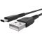 Smartline Smartline 2m 3A USB-C Nylon Laddningskabel Svart - Teknikhallen.se