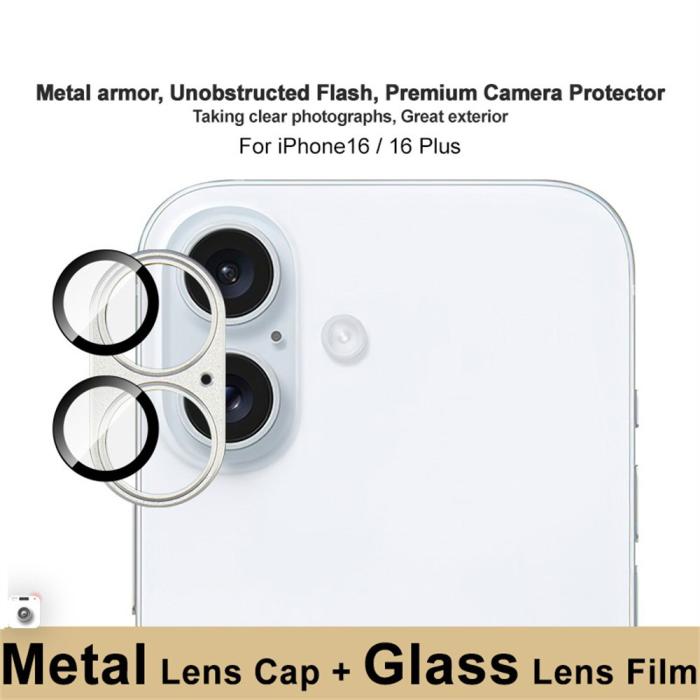 Bild 3, IMAK IMAK iPhone 16/16 Plus Linsskydd Silver - Teknikhallen.se