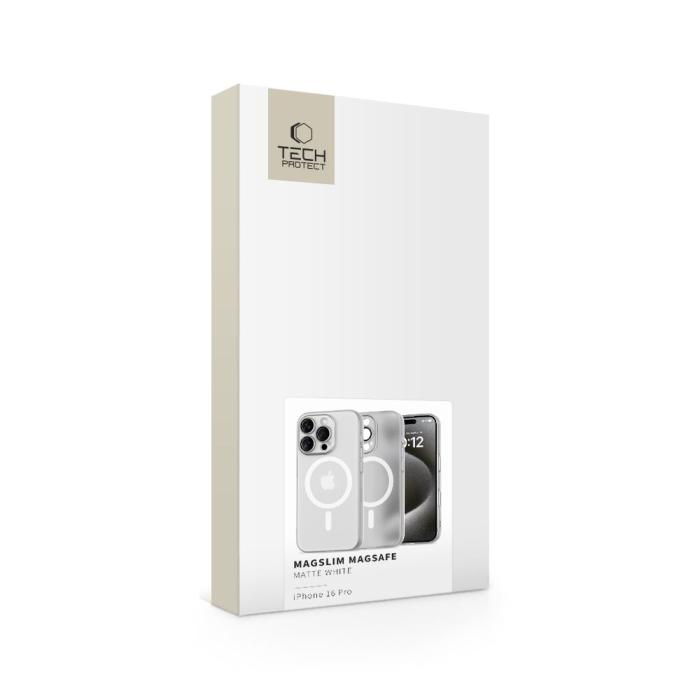 Bild 2, Tech-Protect Tech-Protect iPhone 16 Pro Skal MagSafe MagSlim Matt Vit - Teknikhallen.se