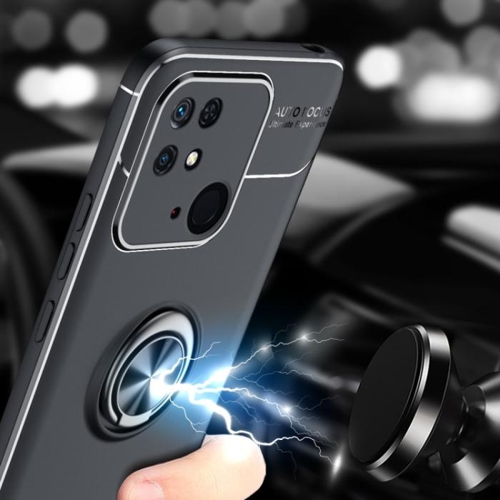 Bild 6,  Xiaomi Redmi 10C Skal Ring Svart/Röd - Teknikhallen.se