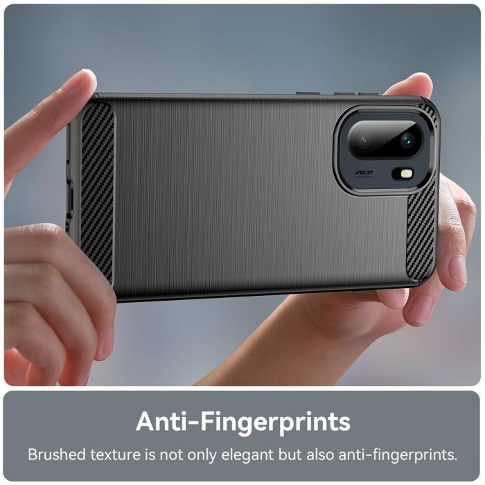 Bild 5,  OnePlus 15R Skal Borstad Stål Textur Svart - Teknikhallen.se