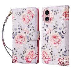  iPhone 17 Fodral RFID L&auml;der Rosa Blommor - Teknikhallen.se