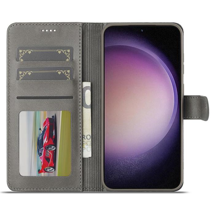 Bild 2, LC.IMEEKE LC.IMEEKE Samsung Galaxy A16 Fodral Läder Grå - Teknikhallen.se