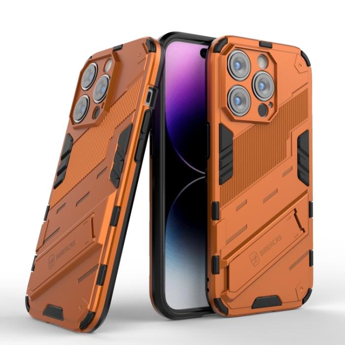 Bild 2,  iPhone 14 Pro Skal Hybrid Med Kickstand Orange - Teknikhallen.se