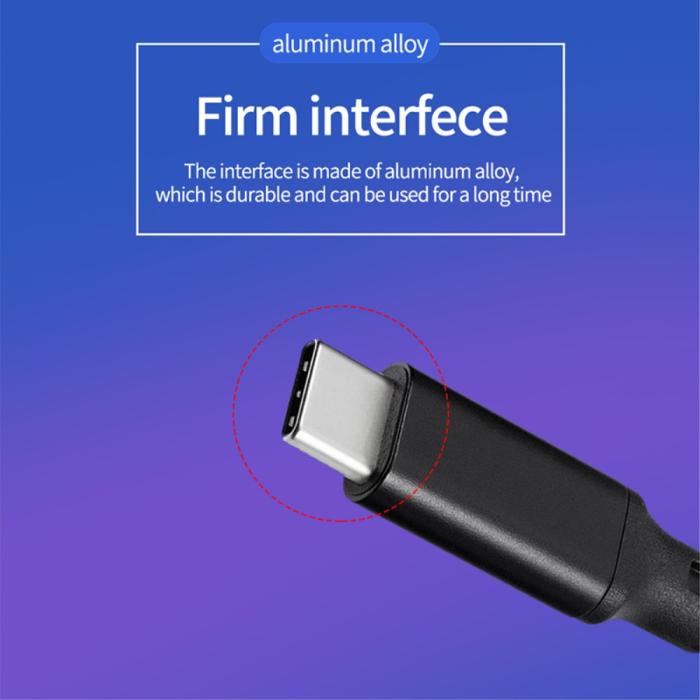 Bild 3,  3m USB-C Förlängningskabel PD 100W 5A Kabel Svart - Teknikhallen.se