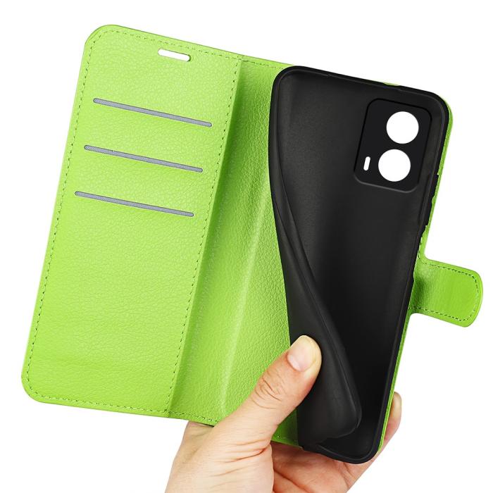 Bild 4,  Motorola Moto G04 4G/G24 4G Fodral Litchi Läder Grön - Teknikhallen.se