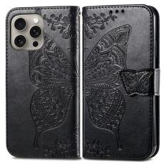  iPhone 16 Pro Max Fodral Med Fj&auml;ril Tryck Svart - Teknikhallen.se