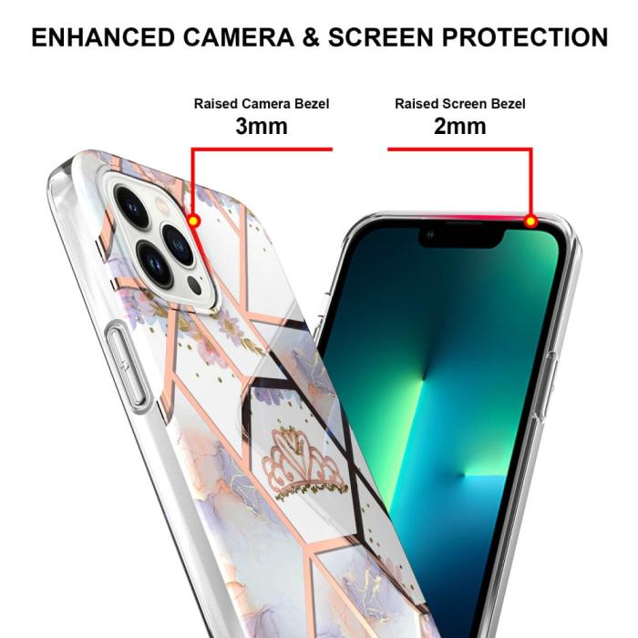 Bild 4,  iPhone 16 Pro Max Skal TPU Marmor Krona - Teknikhallen.se